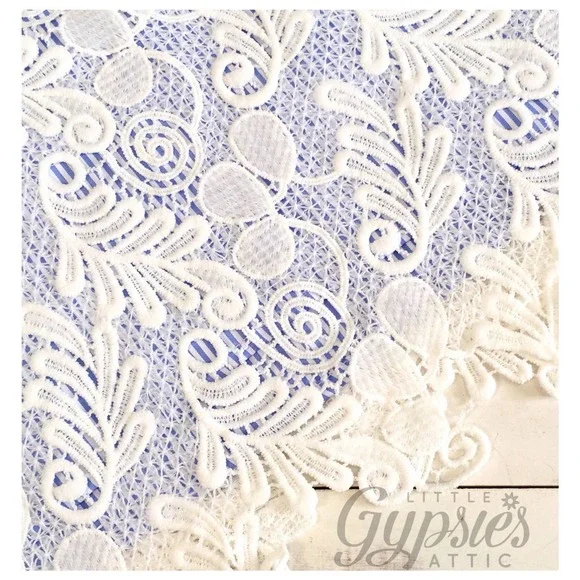 Little Cottage Blue Gingham Lace Top - Picture 8 of 8